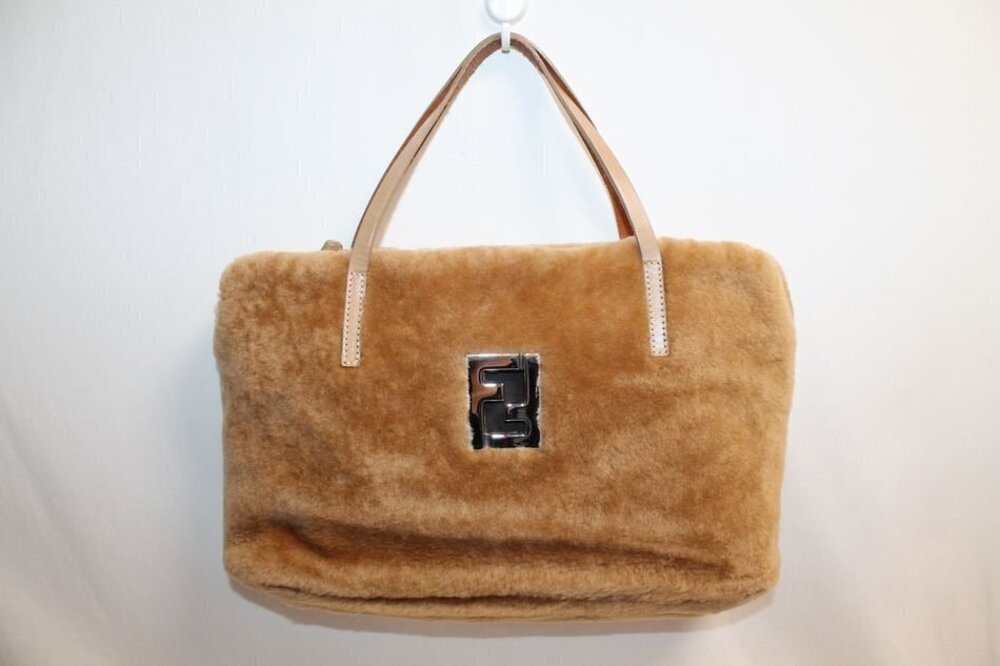 Fendi Handbag FF leather beige bag 06 14 Recycle Mart Handa